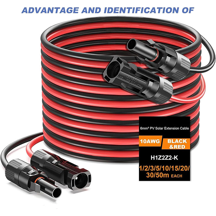 الدفن المباشر 10AWG كابل تمديد الطاقة الشمسية 50 قدم